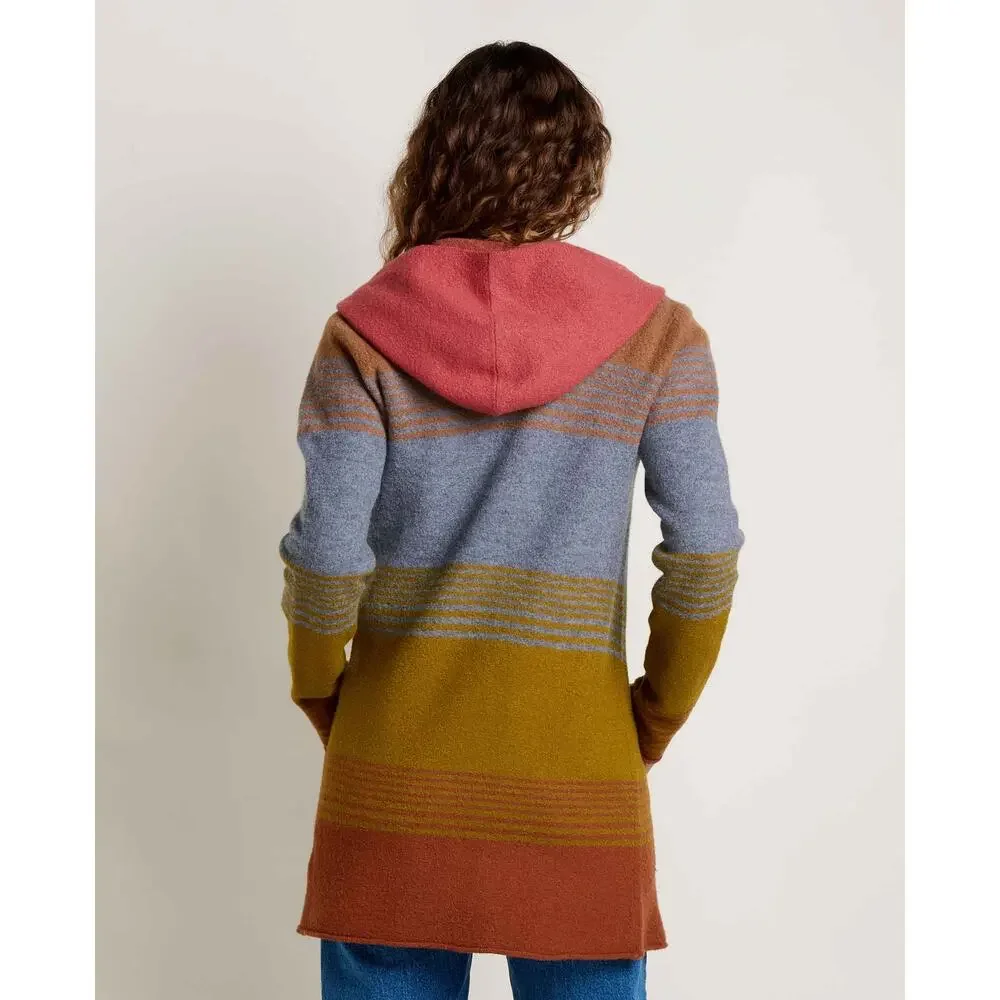 Toad&Co Women's Small Coyote Ombre Merino Wool Heartfelt Hoodie Cardigan HR7-40 - Picture 2 of 8